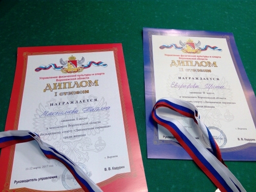 1-е и 2-е места у девушек